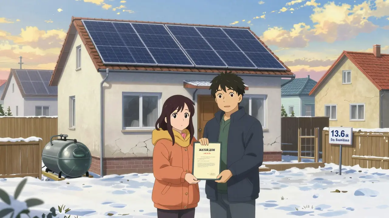 Семья получает официальный статус жилого дома на снежном дворе.