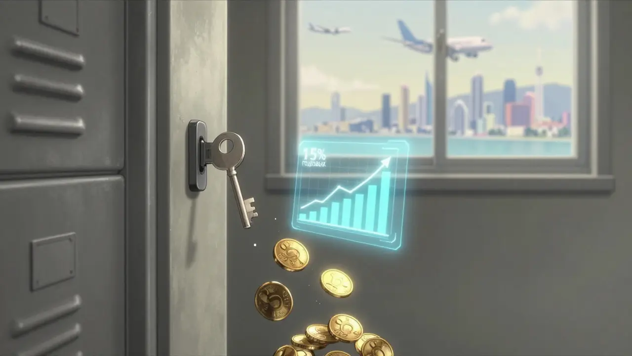 Кладовка в ЖК, ключ поворачивается, монеты льются в воздух, за окном — Сочи и Дубай.