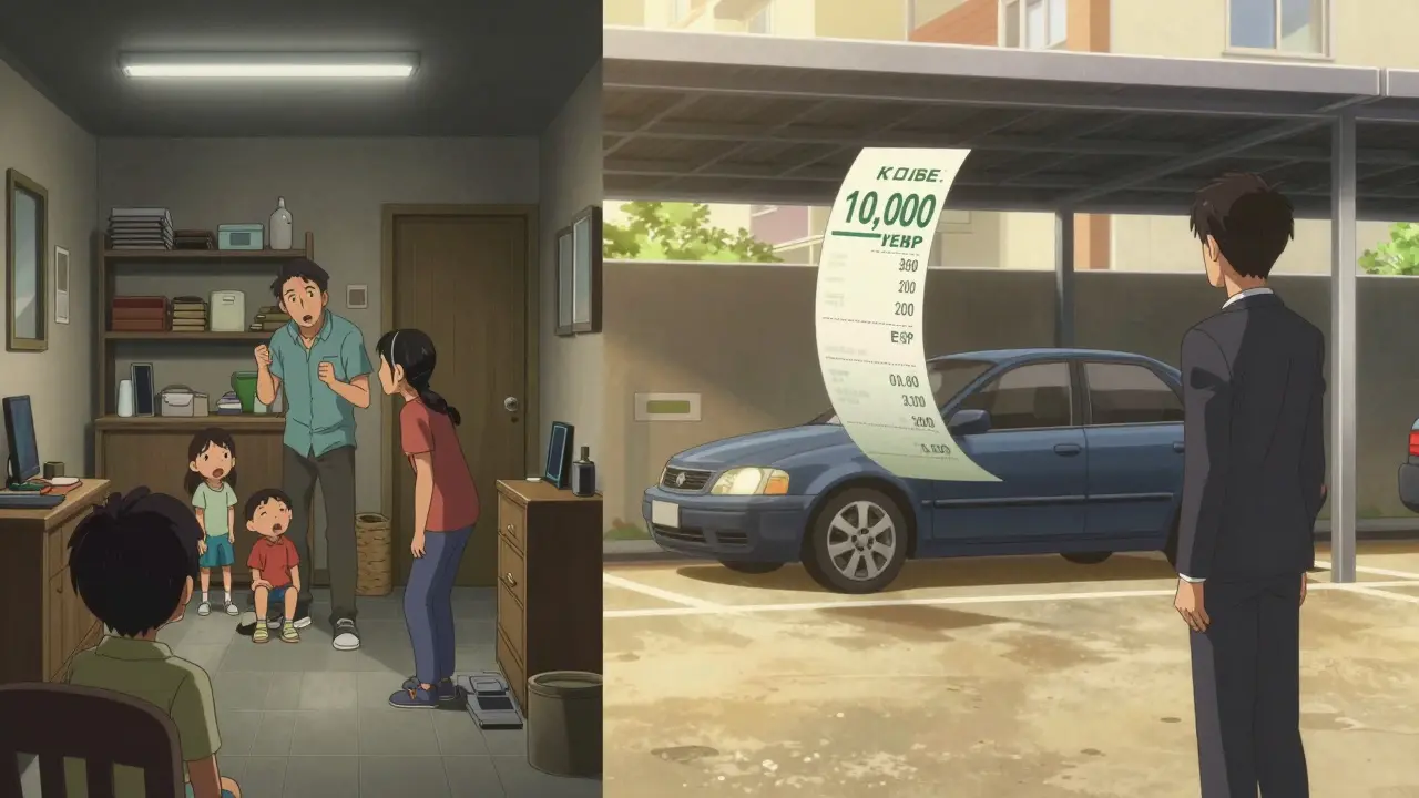 Контраст: семейный конфликт в квартире против спокойного дохода с парковочного места.