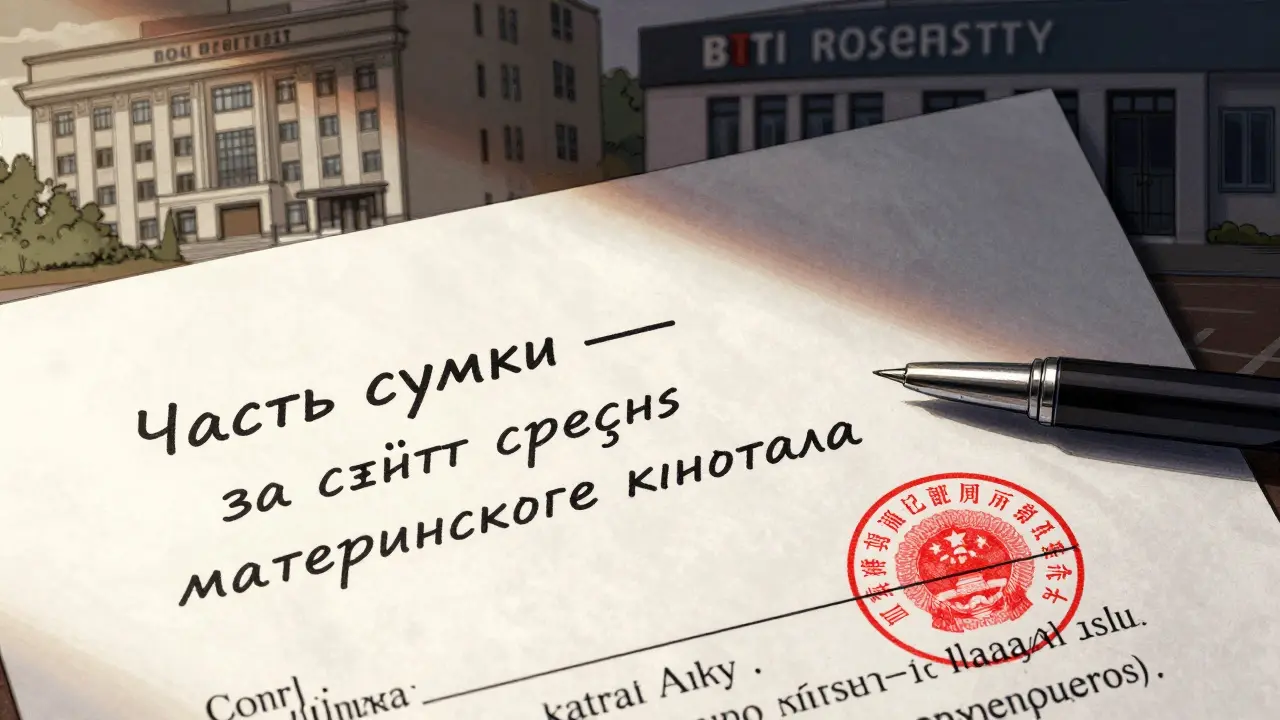 Договор купли-продажи квартиры с чётко указанной оплатой материнским капиталом.