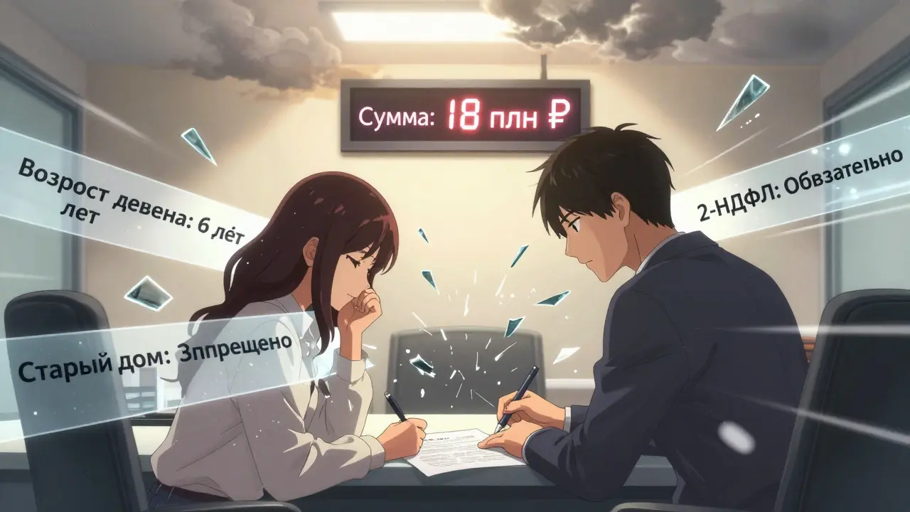 Пара подписывает ипотеку, вокруг разлетаются юридические запреты