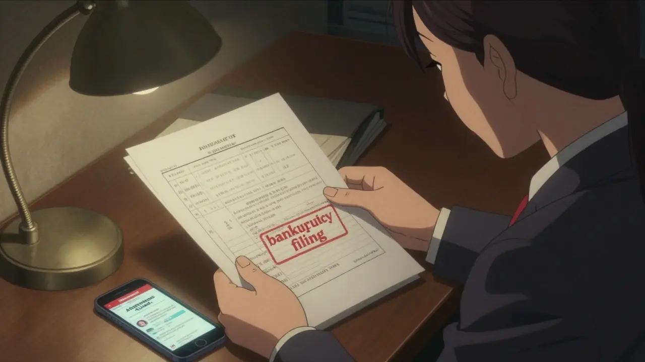 Юрист анализирует документы: прописанный ребенок, банкротство, предупреждение суда — все скрыто от глаз.