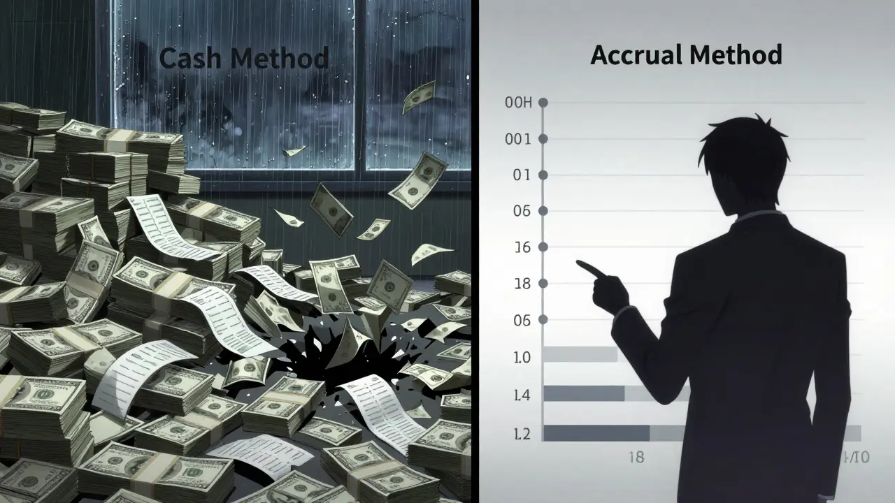 Сравнение двух методов учета доходов: хаотичный кассовый и точный метод начисления.