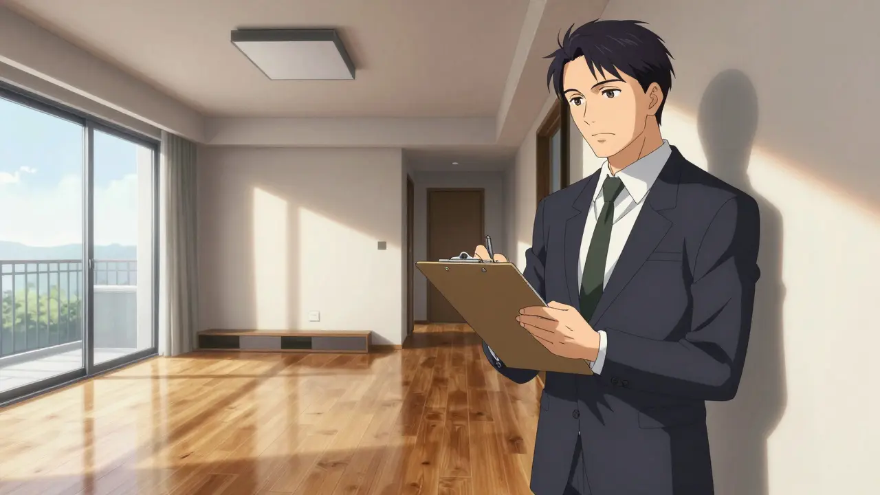 Оценщик проверяет качественный ремонт в современной квартире