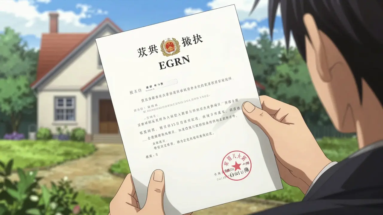 Рука с официальным документом на фоне загородного дома в стиле гэкига