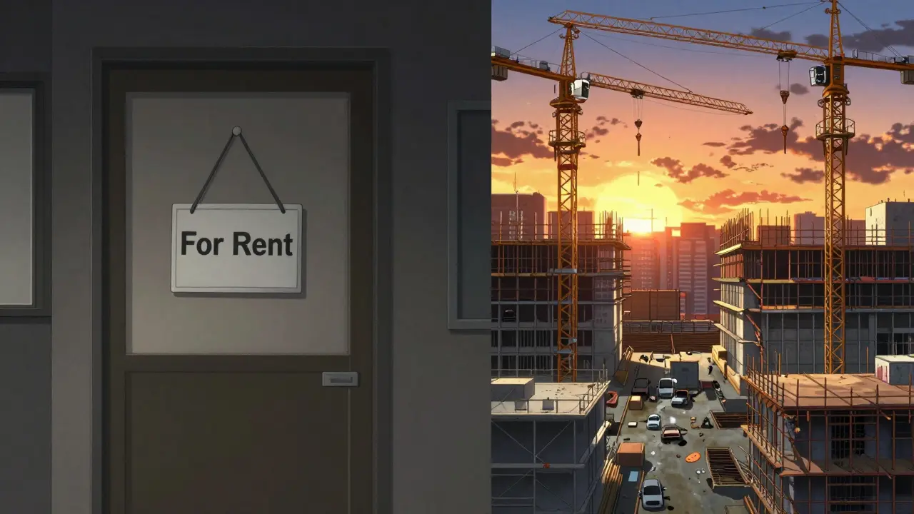 Сравнение аренды квартиры и покупки новостройки на этапе котлована в стиле аниме