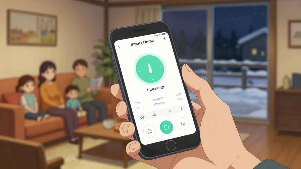 Управление отоплением через смартфон в уютном доме